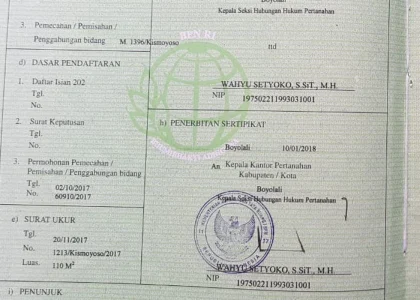 Status Kepemilikan Tanah