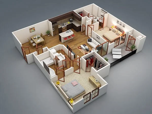 Contoh Denah Rumah Lengkap 1 3 Lantai yang Siap Bangun