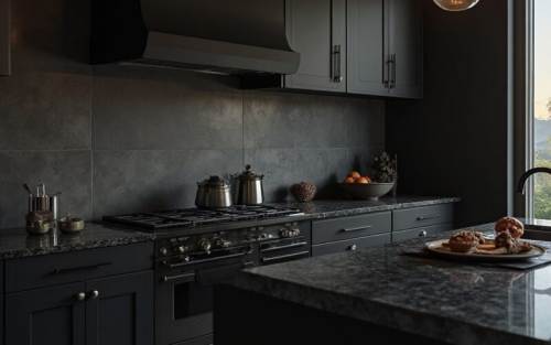 Dapur Minimalis Hitam Elegan Buat yang Berani Tampil Beda