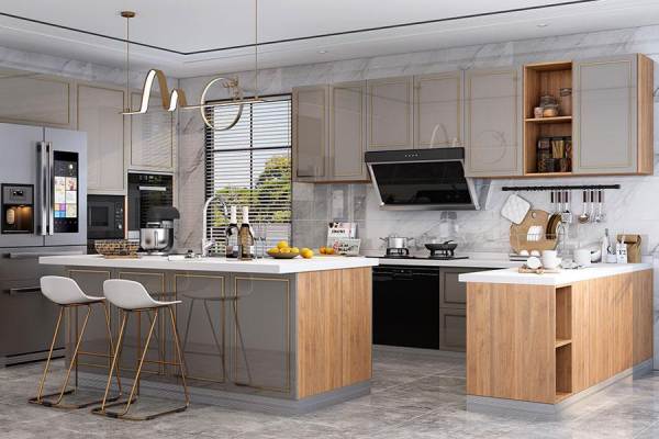 Dapur dengan Meja Tengah ala Rumah Eropa
