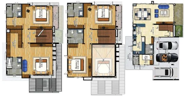 Denah Rumah 3 Lantai Minimalis Mewah