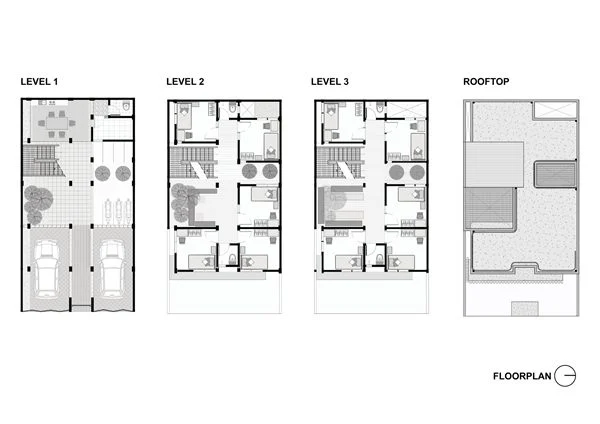 Denah Rumah 3 Lantai untuk Kos-Kosan