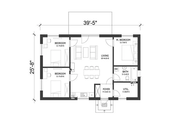 Denah Rumah Minimalis 3 Kamar Ukuran 7x9 yang Fungsional