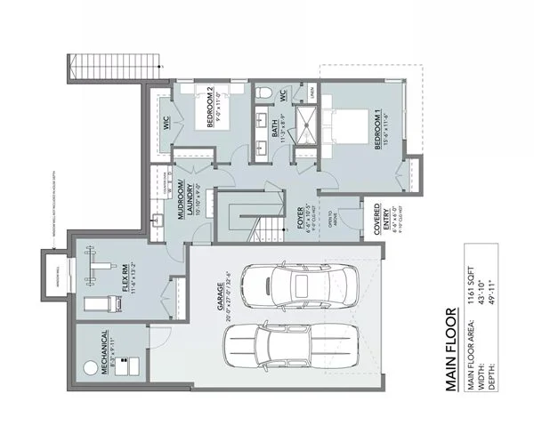 Denah Rumah Minimalis 6x10 dengan Garasi Samping