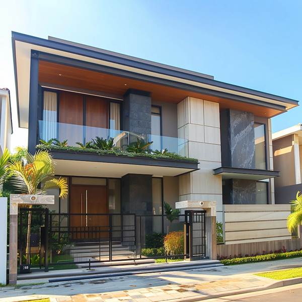 Desain Rumah 2 Lantai Minimalis dengan Pagar Desain Rumah 2 Lantai Minimalis dengan Pagar