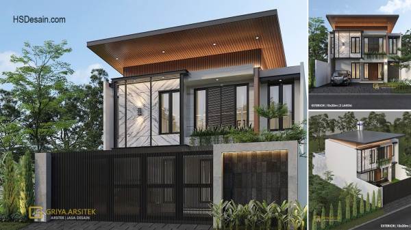 Desain Rumah Tingkat Minimalis Atap Menyudut