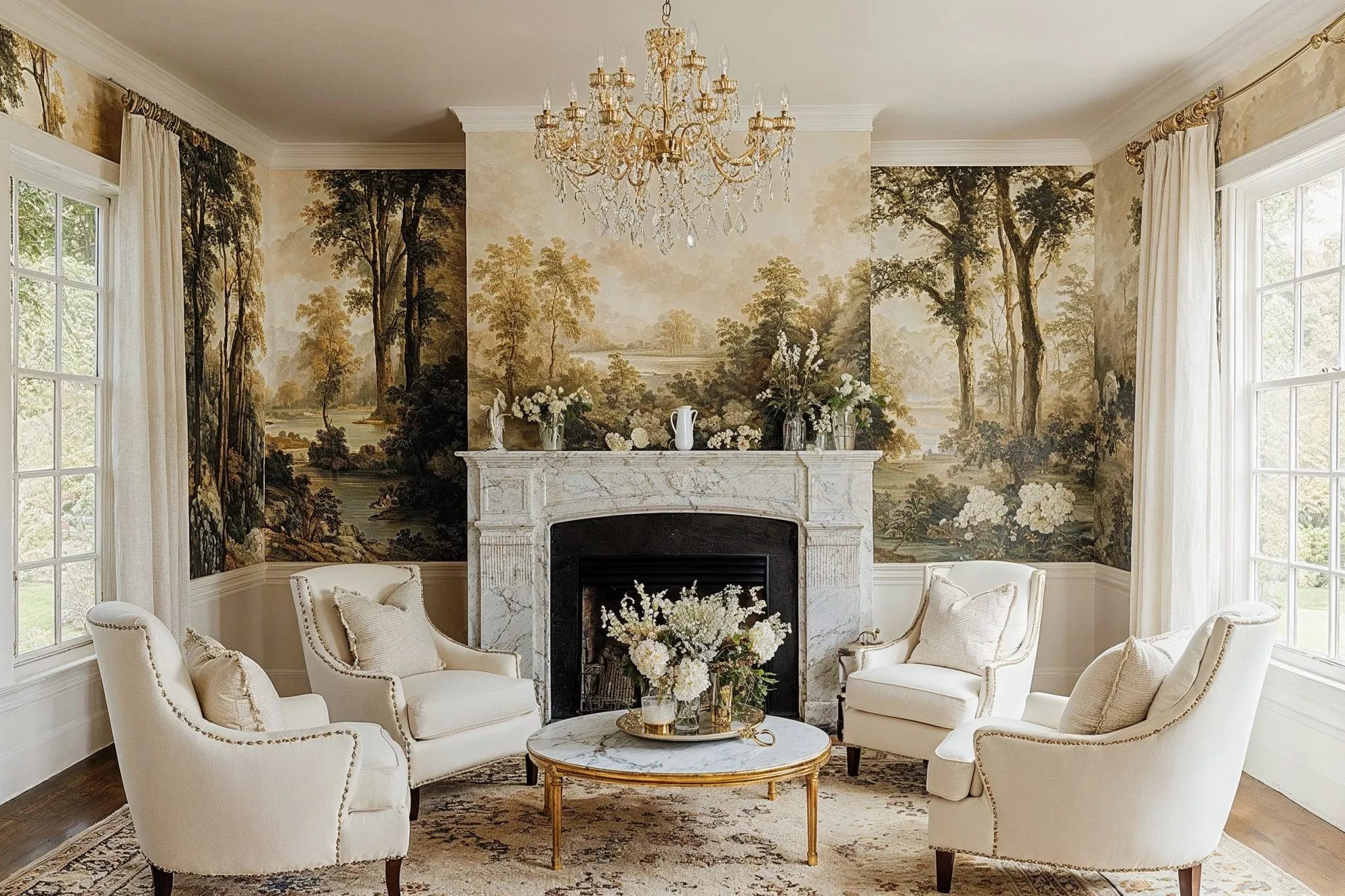 10 Inspirasi Molding Dinding Ruang Tamu yang Bikin Interior Makin Elegan 4 Molding Rel Kursi