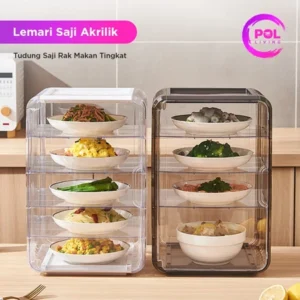 POL Tudung Saji Makanan 3–4 Susun Anti Debu + Packing Sterofoam