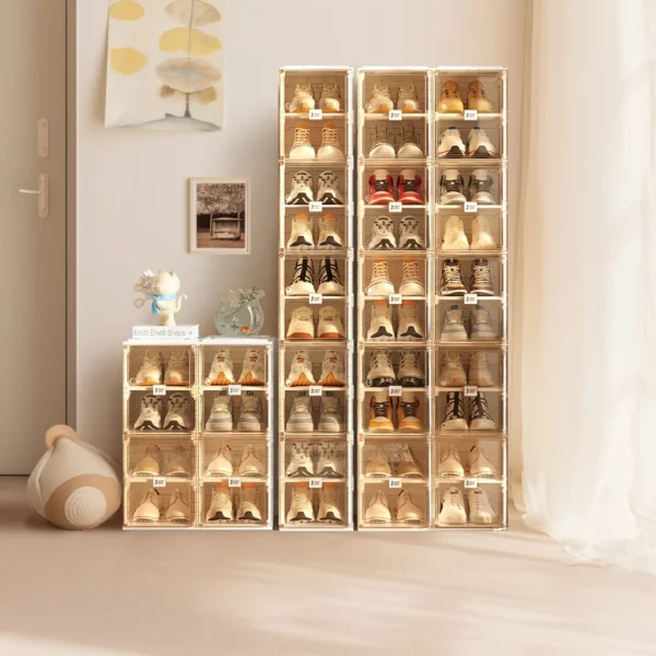 Rak sepatu ANTBOX Tertutup Ready Stock 8- 40 Box Sepatu Lemari Sepatu Minimalis Pintu Transparan