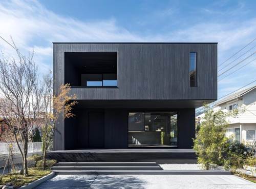 Rumah Minimalis Modern Berwarna Hitam