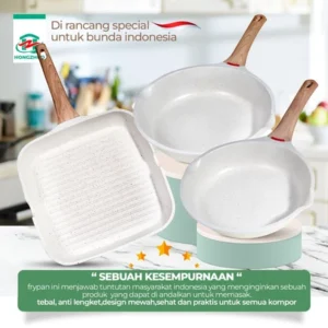 Tifale by Hongzhuo Granit Putih Anti lengket Peralatan Masak Dapur Untuk Semua Kompor Panci Wajan Penggorengan Grillpan