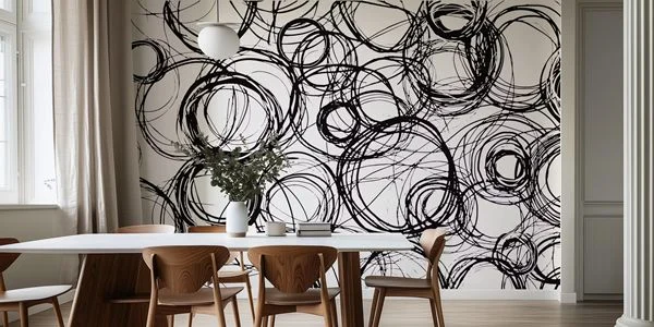 Wallpaper Motif Abstrak untuk Ruang Makan