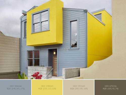 Warna Cat Rumah Abu Muda + Kuning Lemon