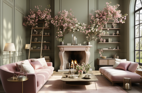 Warna Cat Rumah Hijau Zaitun + Emas Rose