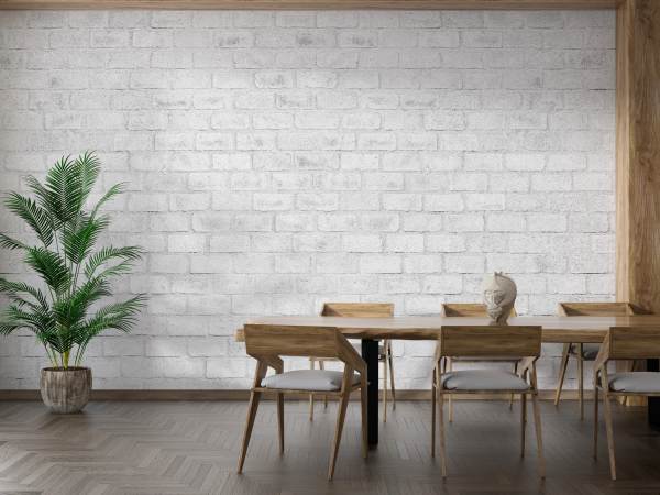 ruang makan wallpaper Tekstur Bata Putih